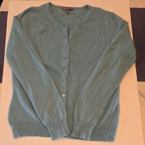 Classic Long-sleeved Button Front Cashmere Cardigan Size L